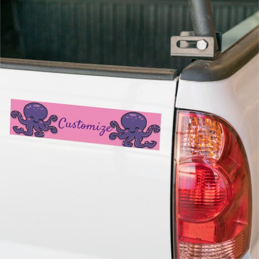 Cute Paarse Octopus Thunder_Cove Bumpersticker (Op Truck)