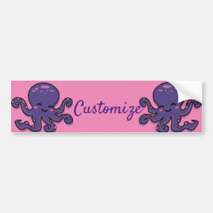 Cute Paarse Octopus Thunder_Cove Bumpersticker
