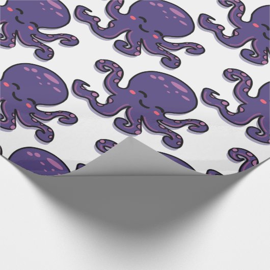Cute Paarse Octopus Thunder_Cove Cadeaupapier (Hoek)