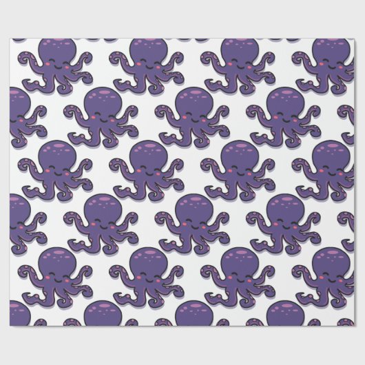 Cute Paarse Octopus Thunder_Cove Cadeaupapier (Vlak)