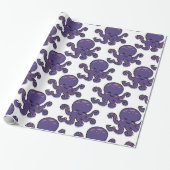Cute Paarse Octopus Thunder_Cove Cadeaupapier (Uitgerold)