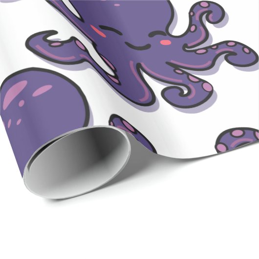 Cute Paarse Octopus Thunder_Cove Cadeaupapier (Rol Hoek)