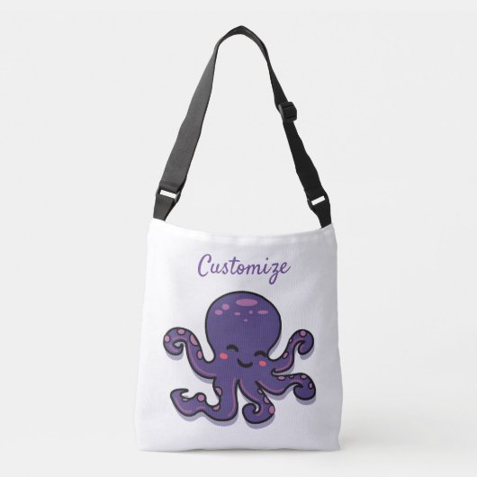 Cute Paarse Octopus Thunder_Cove Crossbody Tas (Voorkant)