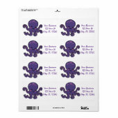 Cute Paarse Octopus Thunder_Cove Etiket (Full Sheet)
