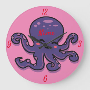 Cute Paarse Octopus Thunder_Cove Grote Klok