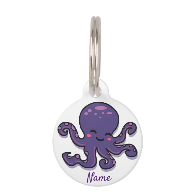 Cute Paarse Octopus Thunder_Cove Huisdierpenning (Voorkant)