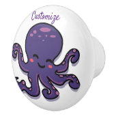 Cute Paarse Octopus Thunder_Cove Keramische Knop (Rechts)