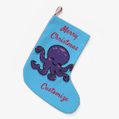 Cute Paarse Octopus Thunder_Cove Kleine Kerstsok (Voorkant (Hangend))