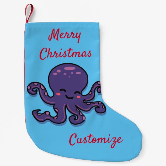 Cute Paarse Octopus Thunder_Cove Kleine Kerstsok (Voorkant)