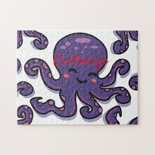 Cute Paarse Octopus Thunder_Cove Legpuzzel (Horizontaal)