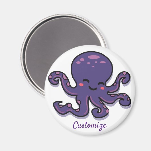 Cute Paarse Octopus Thunder_Cove Magneet (Voorkant / Achterkant)