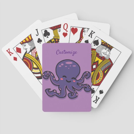 Cute Paarse Octopus Thunder_Cove Pokerkaarten (Achterkant)