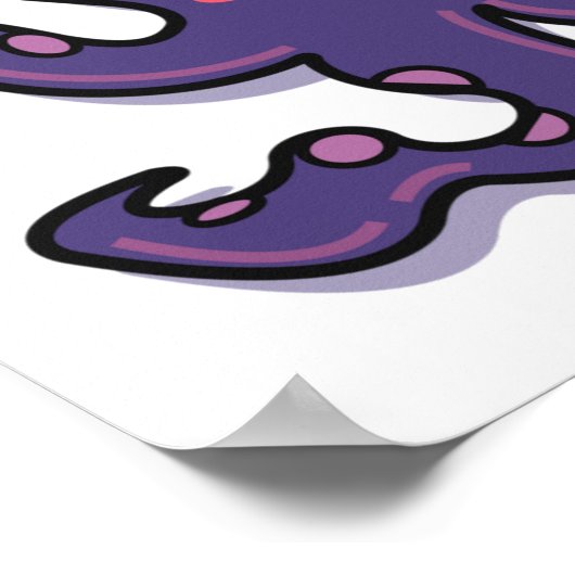 Cute Paarse Octopus Thunder_Cove Poster (Hoek)