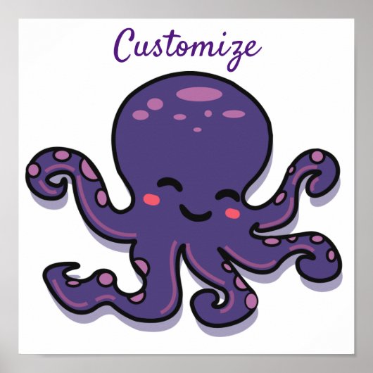 Cute Paarse Octopus Thunder_Cove Poster (Voorkant)
