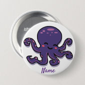 Cute Paarse Octopus Thunder_Cove Ronde Button 7,6 Cm (Voorkant /achterkant)