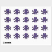 Cute Paarse Octopus Thunder_Cove Ronde Sticker (Vel)