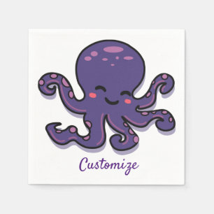 Cute Paarse Octopus Thunder_Cove Servet