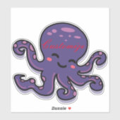Cute Paarse Octopus Thunder_Cove Sticker (Vel)
