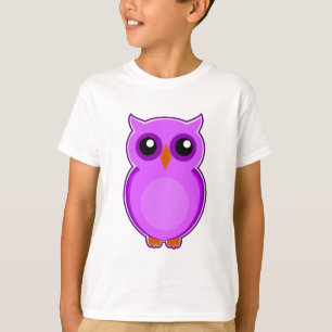 Cute paarse owl animatie illustratie t-shirt