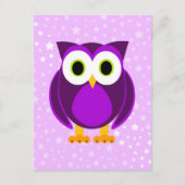 Cute Paarse Owl Briefkaart (Voorkant)