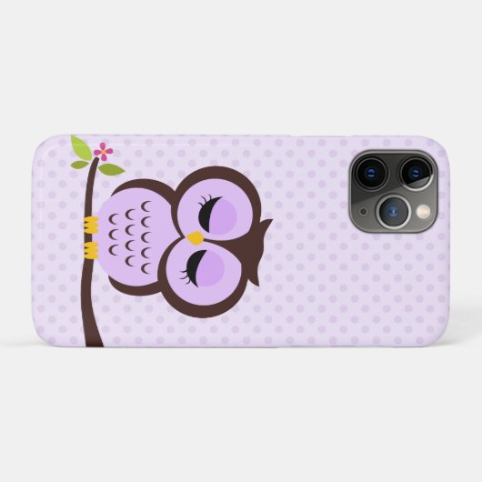 Cute Paarse Owl Case-Mate iPhone Case (Achterkant (horizontaal))