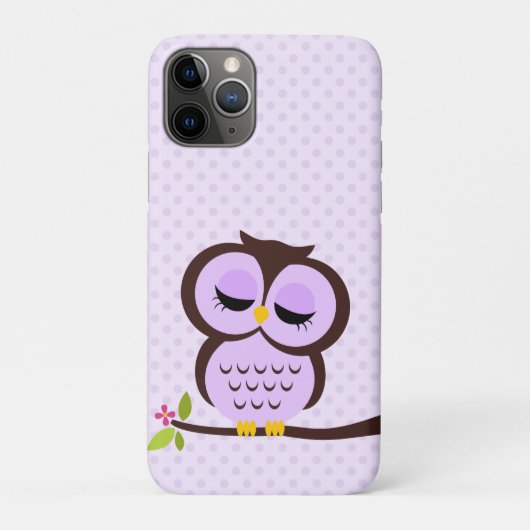 Cute Paarse Owl Case-Mate iPhone Case (Achterkant)
