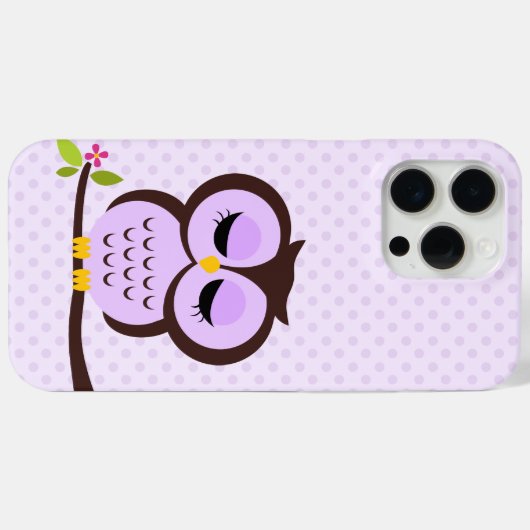 Cute Paarse Owl Case-Mate iPhone Case (Achterkant (horizontaal))