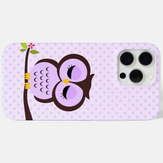 Cute Paarse Owl Case-Mate iPhone Case (Achterkant (horizontaal))
