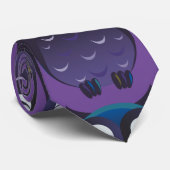 Cute Paarse Owl Chiffon Stropdas (Opgerold)