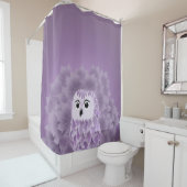 Cute Paarse Owl Douchegordijn (In situ)