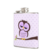 Cute Paarse Owl Heupfles (Links)