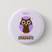 Cute Paarse Owl Kindergarten Afstuderen Ronde Button 5,7 Cm (Voorkant)