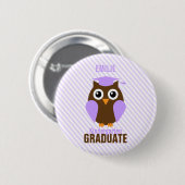 Cute Paarse Owl Kindergarten Afstuderen Ronde Button 5,7 Cm (Voorkant /achterkant)