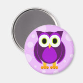 Cute Paarse Owl Magneet (Voorkant / Achterkant)