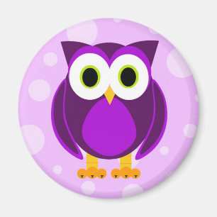 Cute Paarse Owl Magneet