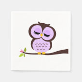 Cute Paarse Owl Servetten (Voorkant)