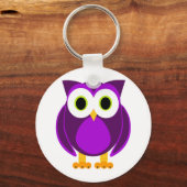 Cute Paarse Owl Sleutelhanger (Voorkant)