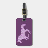 Cute Paarse Paisley Horse Bagagelabel (Voorkant verticaal)
