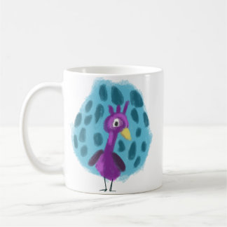 Cute Paarse Pauw Abstract Bladpatroon Koffie Koffiemok