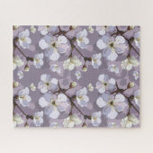 Cute Paarse Peach Blossom Floral Pattern Legpuzzel (Horizontaal)