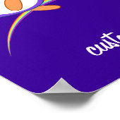 Cute Paarse Penguin Poster (Hoek)