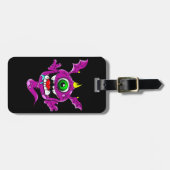 Cute Paarse People Eater Monster Bagagelabel (Voorkant horizontaal)