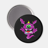 Cute Paarse People Eater Monster Magneet (Voorkant / Achterkant)