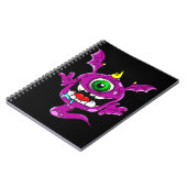 Cute Paarse People Eater Monster Notitieboek (Linkerzijde)