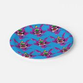 Cute Paarse People Eater Monster Papieren Bordje (Gekanteld)