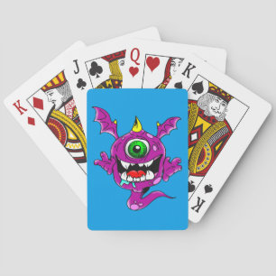 Cute Paarse People Eater Monster Pokerkaarten