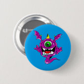 Cute Paarse People Eater Monster Ronde Button 5,7 Cm (Voorkant /achterkant)
