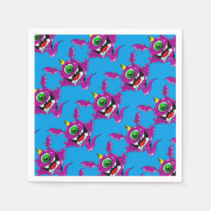 Cute Paarse People Eater Monster Servet