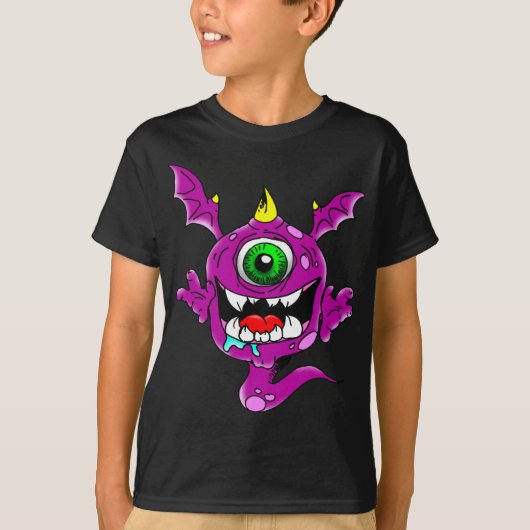 Cute Paarse People Eater Monster T-shirt (Voorkant)