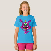 Cute Paarse People Eater Monster T-shirt (Voorkant volledig)